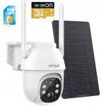 V&auml;line PTZ-kaamera 2K p&auml;ikesepatareiga, 4G LTE SIM-kaardi ja akuga