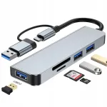 USB-C hub, 5 porti: 3x USB 3.0, microSDHC kaardilugeja