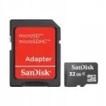 SANDISK 32GB Class 4 MicroSD kaart SD adapteriga