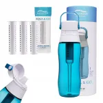 Aqualogis Aqua&Go 0,5 l sinine veefiltriga pudel, 3 vahetatava filtriga