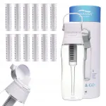 Vee filtropudel Aqualogis Aqua&Go 0,5 l, valge, 12 filtriga