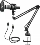 USB mikrofon statiivi ja reguleeritava hoidikuga arvutile