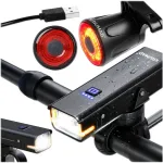 Jalgratta LED-tuled ette ja taha, laetavad, 2x USB