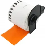 Liimpael Brother DK-22205, must tr&uuml;kk, oranž taust, 62 mm x 30,48 m