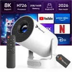 Mini LED projektor Android 14, 4K, WiFi, mudel 2026