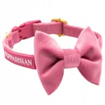 Koera kaelarihm Pupparisian Velvet, roosa, XXXS