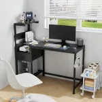 M&auml;ngulaud LED valgustusega, USB pistikutega ja riiuliga, must, 122x51x111 cm
