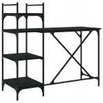 Arvutilaud riiulitega, must, 120x47x109 cm