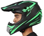 Mootorratta kiiver, must/roheline, L (59-60 cm)