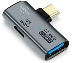 USB-C OTG adapter 2in1, 3.2, 10 Gb/s, 100 W, terasest