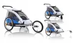 Jalgrattahaagis XLC CROOOZER DUO kahele lapsele, k&auml;ruga 3 rattaga