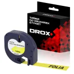 DYMO Letratag plastlint, 12 mm x 4 m, kollane musta tekstiga, 91202, 59423 (S0721570)