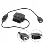 OBD2 USB laadimiskaabel 16-kontaktilise &uuml;hendusega GPS DVR-ile autole