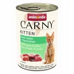 Niiske kassipoegade toit Animonda Carny Kitten 400g, veiseliha, kana, k&uuml;&uuml;likuliha