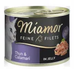 Kassikonservid Miamor Feine Filets tuunikala ja kalmaariga želees 185g