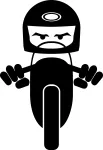 Taustata kleebis autole MOTORCYCLIST, 18 x 12,4 cm