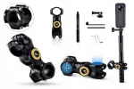 Alumiiniumist teleskoopk&auml;epide tegevuskaamerale Insta360, GoPro, mootorrattale
