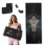 Joogamatt BEAUTIFUL SET PREMIUM 4 mm (seemisnahk, elevandiluunimuster) + k&auml;ev&otilde;rud + rihm