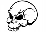 Kleebis &bdquo;Skull&ldquo; taustata, 18 x 17,8 cm, autole, motole, s&uuml;learvutile, klaasile