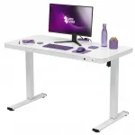 Reguleeritav elektriline laud 140x60 cm, 80 kg, sahtliga, USB-A/C, valge