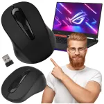 Juhtmevaba optiline hiir, must, USB, vaikne