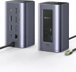 Dokijaam Baseus Nomos Air 12in1, USB-C, 2 monitorile, 100W PD