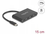 Delock 64174 USB-C hub, 3x USB-C, 1x USB-C PD 100W, USB 3.2 Gen 1