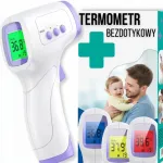 Kontaktivaba infrapunatermomeeter lastele, m&otilde;&otilde;dab otsmiku ja k&otilde;rva temperatuuri, LCD-ekraan