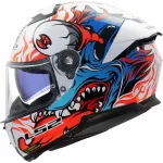 Motorratturi kiiver LS2 FF808 Stream II, valge/sinine, XL suurus