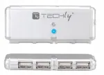 USB-jaotus Techly, 4 pesa, USB 2.0, 55 mm kaabel