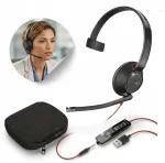 Juhtmega k&otilde;rva&uuml;mber k&otilde;rvaklapid Plantronics Blackwire JACK mikrofoniga