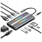Orico USB-C dokk 12-&uuml;hes, HDMI, VGA, PD 100W, RGB