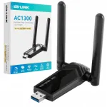 Traadita v&otilde;rgukaart LB-Link WDN1300H, USB 3.0, Wi-Fi 5, 1300 Mbps, dBi antenn, &uuml;hilduv Windows 10/11-ga