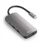 USB 3.0 Type-C multifunktsionaalne adapter Sharkoon, tumehall