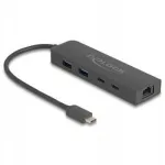 USB-C jaotur Delock 3.2 Gen 2, 1 port + 100/1000/2.5G v&otilde;rgupesa