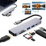 USB-C jagaja 6-&uuml;hes, HDMI 4K, 100W PD, USB 3.0, kompaktne disain