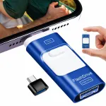 USB m&auml;lupulk 128GB, 4 &uuml;hendust: USB-C, Lightning, Micro USB, LED tuli, tsingikorpus