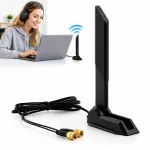 V&auml;ljas kasutatav WiFi antenn, 9dBi, 2,4G/5G/6G, RP-SMA, 2m, magnetiga