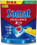 Somat Excellence Lemon 3in1 n&otilde;udepesukapslid, 70 tk