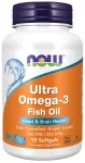 Toidulisand kalamaksa&otilde;li NOW Foods Ultra Omega-3, EPA 500mg, DHA 250mg, 1000mg, 90 kapslit
