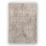 Vaip ANETT 120x170 cm, hele liivakarva, pehme, geomeetrilise mustriga, elutoale ja magamistuppa