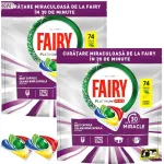 Fairy Platinum Plus Lemon n&otilde;udepesukapslid, 74 tk, 2 pakki
