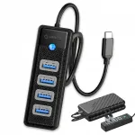 USB-C jagaja Orico, 4x USB-A, kiire andmeedastus, s&uuml;learvutile