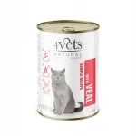 4Vets Natural m&auml;rg kassitoit vasikalihaga 400g