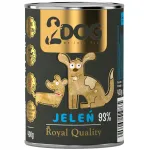 Koerte konserveeritud toit 2Dog hirvelihaga, 93% liha, monoproteiin, 400 g