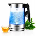 Juhtmevaba klaasist veekeetja BERGMANN, 1,8 l, 2200 W, LED-valgustus, h&otilde;bedane