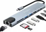 USB-C 8-&uuml;hes adapter, 100 W, HDMI, RJ45