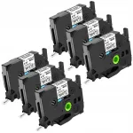 Brother TZe-221 kleepuv lint, 9 mm x 8 m, valge mustade tekstidega, 6 tk