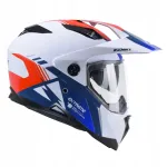 Mootorratturi kiiver KENNY RACING EXTREME, valge/sinine/punane, suurus XS
