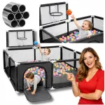 Laste m&auml;ngusaal PLAYPEN 130x130 koos korviga, kuiv bassein ja pallid
